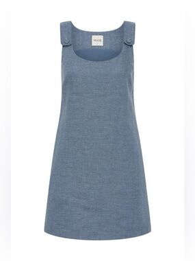 Posse Thea Linen Mini Dress Blue Size XS